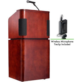 Oklahoma Sound Tabletop-Base Combo Podium / Lectern w / Wireless Tieclip / Lavalier Mic Mahogany 950/901-MY/WT/LWM-6