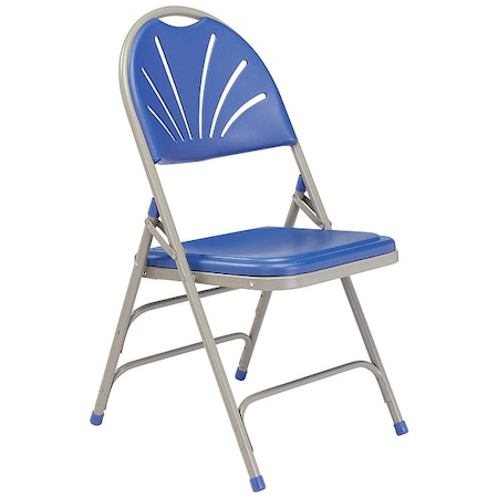 Folding Chair, Plastic, Blue/Gray, PK4 MPN:1105