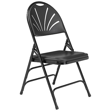 Folding Chair, Plastic, Black, PK4 MPN:1110