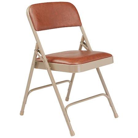 Folding Chair, Vinyl, Brown, PK4 MPN:1203
