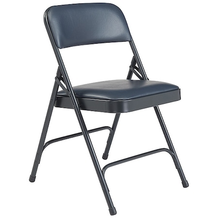 Folding Chair, Vinyl, Blue, PK4 MPN:1204