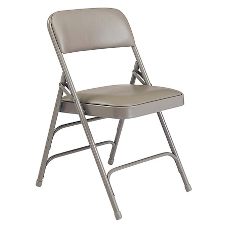 Vinyl Triple Brace Double Hinge Folding Chair, Grey, PK4 MPN:1302