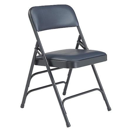 Vinyl Triple Brace Double Hinge Folding Chair, Blue, PK4 MPN:1304