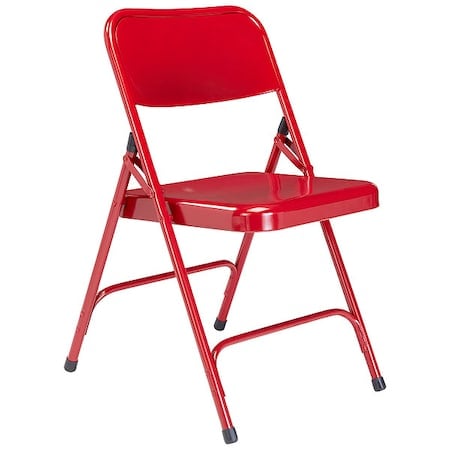 Folding Chair, Red, Steel, Unpadded, PK4 MPN:240