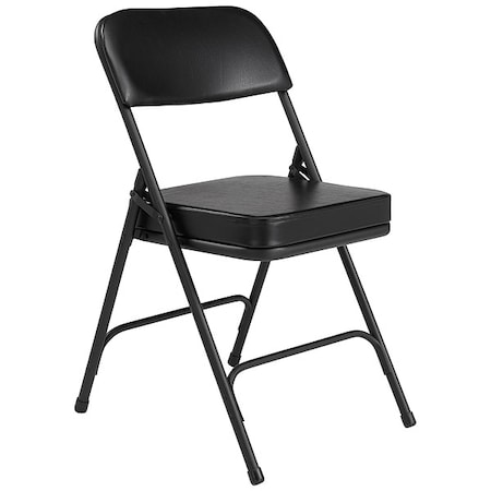 Folding Chair, Vinyl, 32in H, Black, PK2 MPN:3210