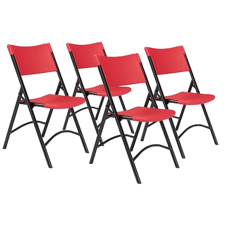 Folding Chair, Plastic, Red, PK4 MPN:640