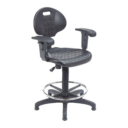 Stool with Backrest, Poly, 26 W, 26 L, 38-48 H, Polyurethane Top MPN:6722HB-A