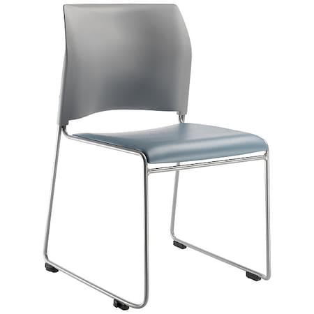 Stacking Chair, Vinyl, 30-3/4in H, Silver MPN:8742-12-02