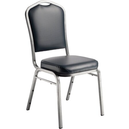 Deluxe Vinyl Upholstered Stack Chair, Midnight Blue MPN:9304-SV