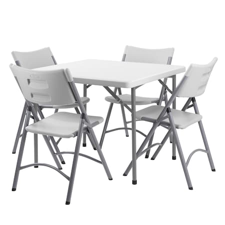Folding Table and Chair Set, Gray MPN:BT3636/1-602/4