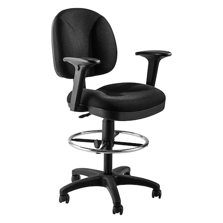 Drafting Chair, 38 in H, Black MPN:CTS-A