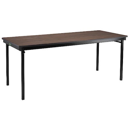 Folding Table, 30 in W, 72 in L, Montana Walnut MPN:MSFT3072PWEBWT