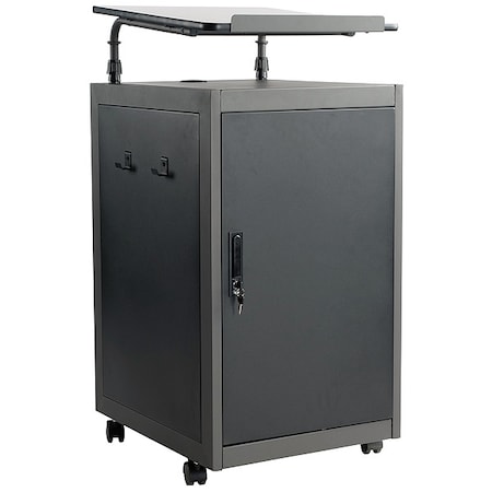 Lectern, 24 in D X 41 in H, 20 in W X Plastic, Charcoal MPN:TWPL