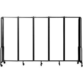 NPS® Mobile Room Divider Acrylic 118'W x 6'H 5 Panels Clear RDB6-5CA