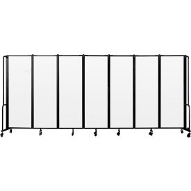 NPS® Mobile Room Divider Acrylic 164'W x 6'H 7 Panels Clear RDB6-7CA