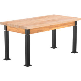 NPS® Aero-Lift Adjustable Height Science Lab Table Butcher Block Top 60