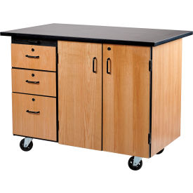 NPS Mobile Science Cabinet w/ Drawer & Pegboard Chemical Resistant Top 48