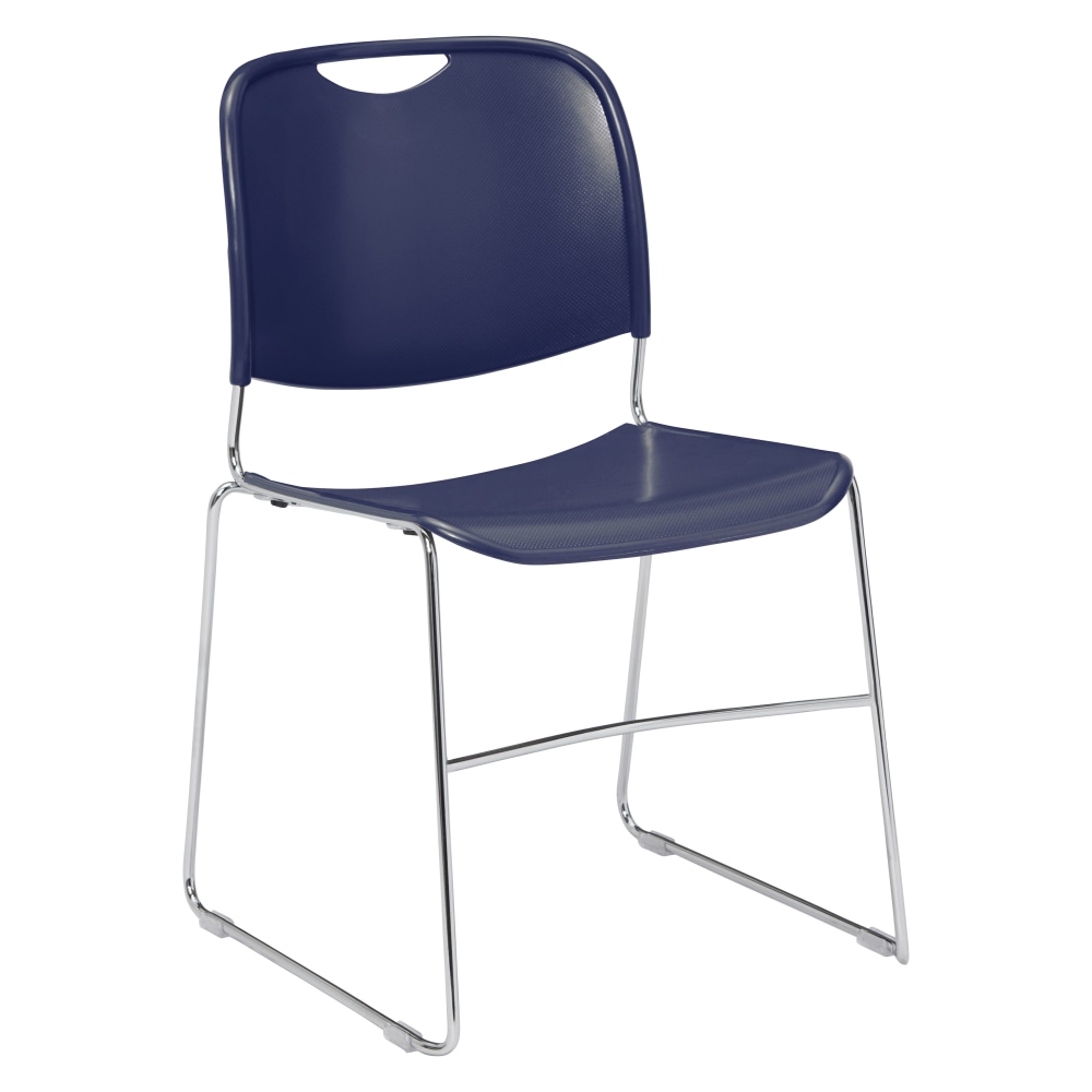 National Public Seating 8500 Plastic Stacking Chair, Blue/Chrome MPN:8505
