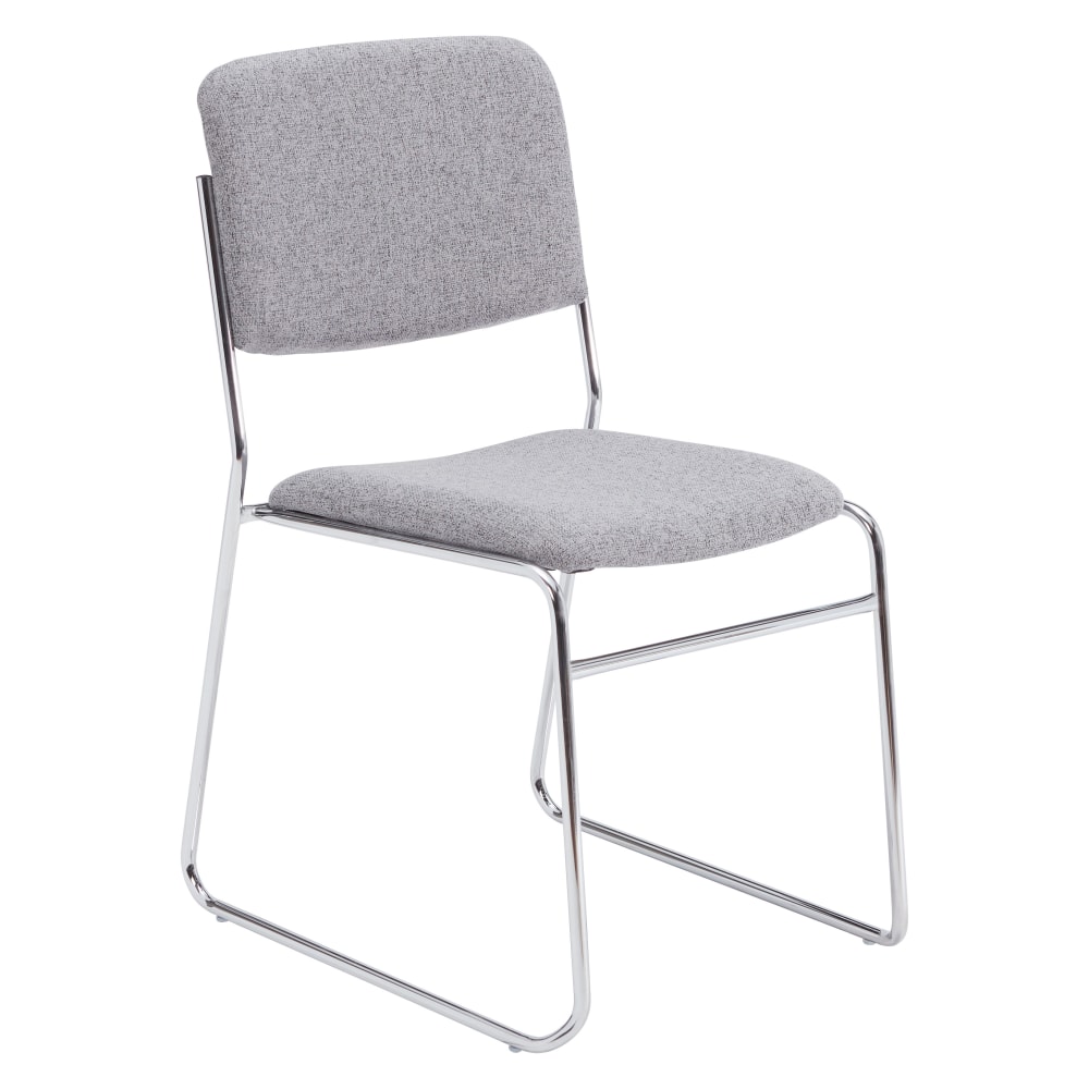 National Public Seating 8600 Signature Series Padded Fabric Seat, Fabric Back Stacking Chair, 16in Seat Width, Gray Seat/Chrome Frame, Quantity: 1 MPN:8652