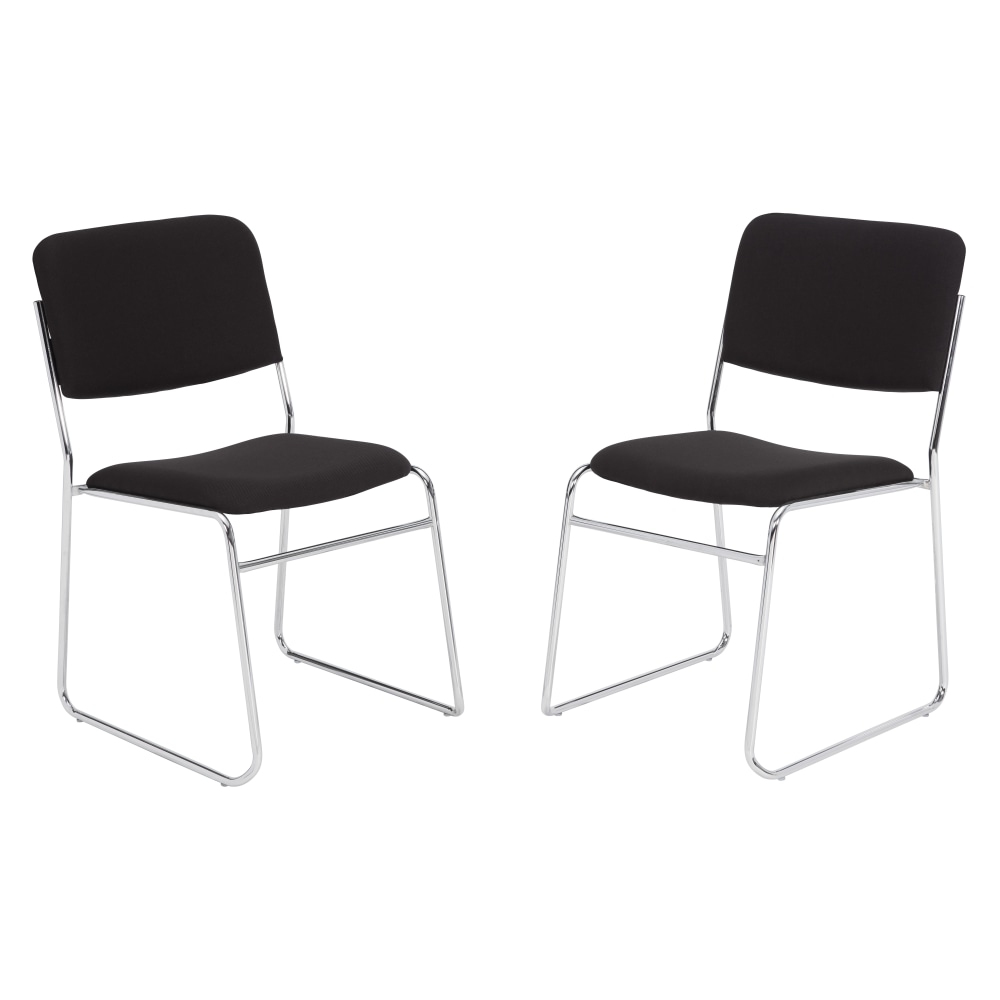 National Public Seating 8600 Padded Signature Stack Chairs, Black/Chrome, Set Of 2 Chairs MPN:8660/2