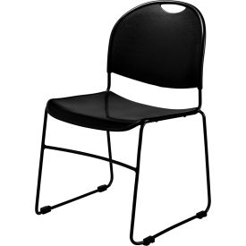 NPS Commercialine Stack Chair - Polypropylene - Black - 850-CL Series 850-CL - Pkg Qty 4