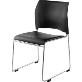 Stacking Chair - Vinyl - Black Seat with Chrome Frame - 8700 Series 8710-11-10 - Pkg Qty 4