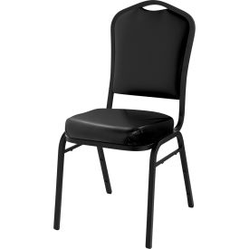 NPS Silhouette Banquet Stacking Chair - Vinyl - Ebony Black - 9300 Series 9310-BT - Pkg Qty 4