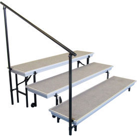 Side Guard Rail for 4-Level TransPort Risers - Black SGRTP4