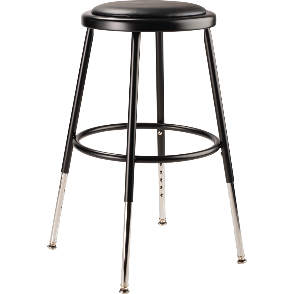 National Public Seating 6400 Adjustable Vinyl Stool, 18in, Black MPN:6418H-10