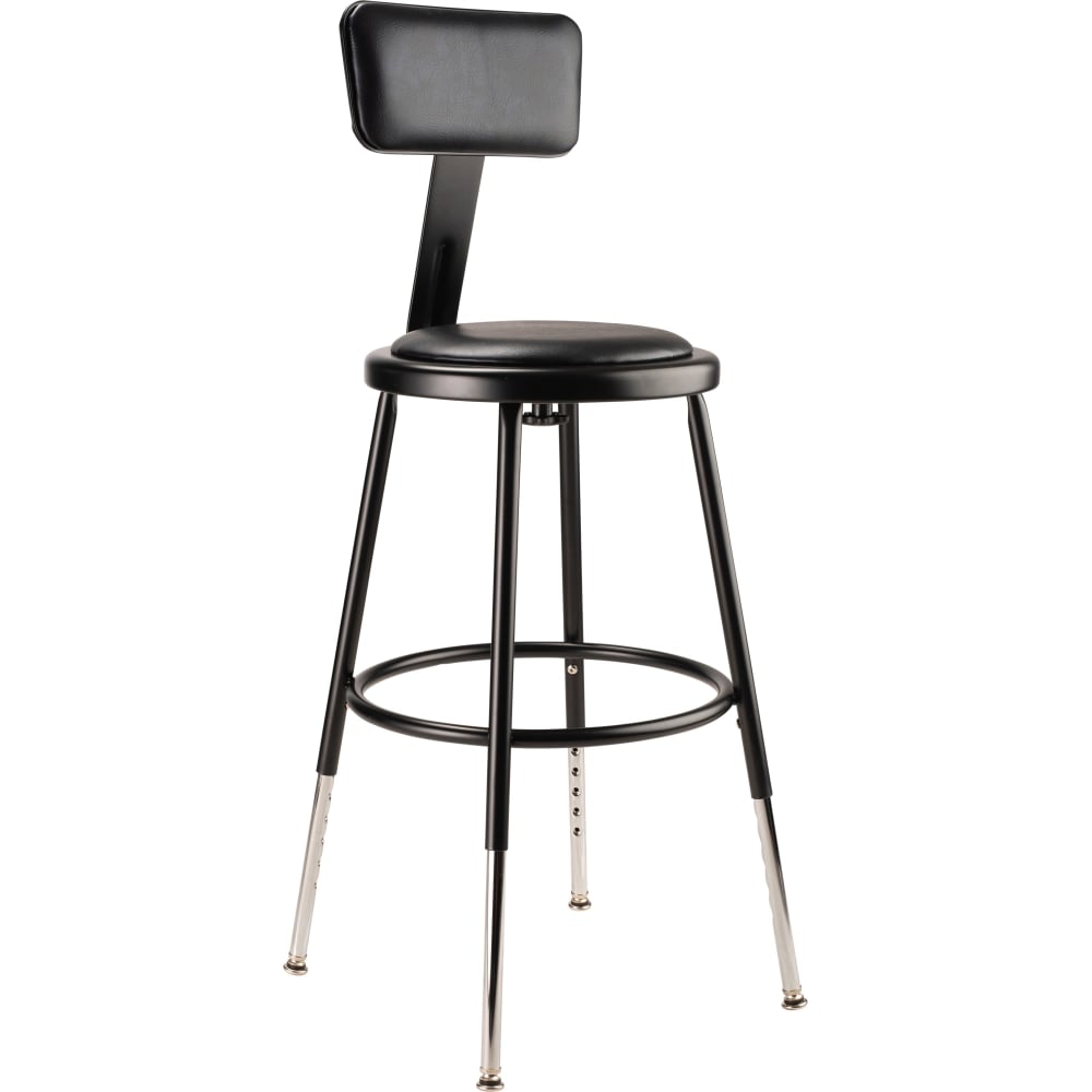 National Public Seating 6400 Adjustable-Height Task Stool, Black Seat/Black Frame MPN:6418HB-10