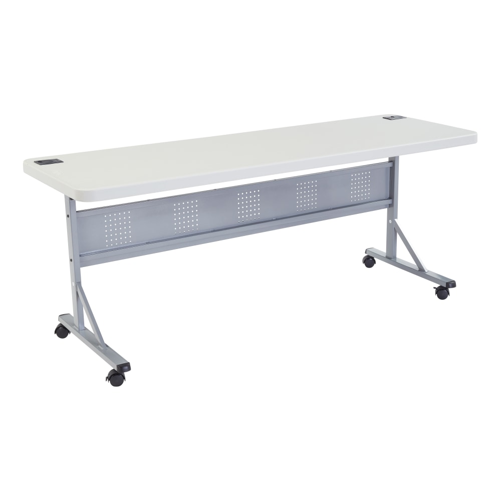 National Public Seating Flip-N-Store Table, 29-1/2inH x 24inW x 72inD, Speckled Gray MPN:BPFT-2472/1