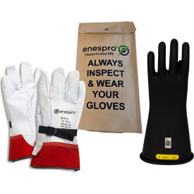 Enespro® ArcGuard® Class 2 Rubber Voltage Glove Kit Black Size 10 KITGC2B10 KITGC2B10