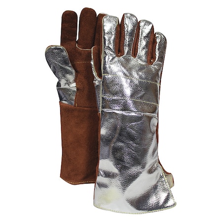 Aluminized Gloves, 1, 000 Degrees F Max Temp., Extended Gauntlet Cuff Universal, 1 PR MPN:DJXG705165XL