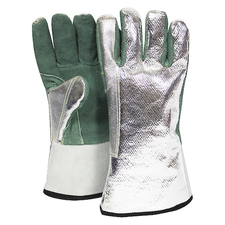 Aluminized Gloves, 285 Degrees F Max Temp., Gauntlet Cuff Universal, 1 PR MPN:DJXGSP382