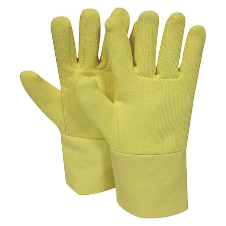Thermal Gloves, Terry Cloth/Kevlar®, 500 Degrees F Max Temp., Yellow, One Size Fits Most, 1 PR MPN:G44RTRF12