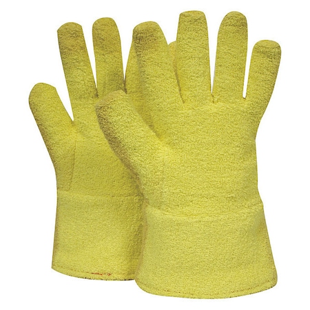 Heat Resistant Gloves, Terry Cloth/Kevlar®, 500 Degrees F Max Temp., Yellow, One Size Fits Most MPN:G46KTNL00213