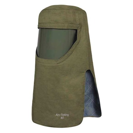 Arc Flash Hood, 4 PPE CAT, 40 cal/sq cm, Green, Universal MPN:H65NPQHHATPV-NR