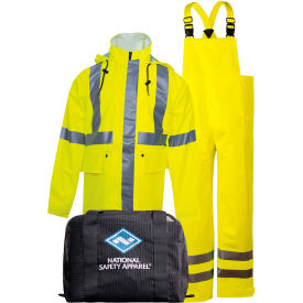 Arc H2O™ Flame Resistant Hi-Vis Rainwear Kit ANSI Class 3 Type R Yellow XL KITRLC3XL