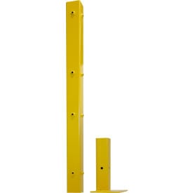 US Netting 4' Tall Bolt Down Safety Netting Bollard Removable Yellow OHP-POST-AG
