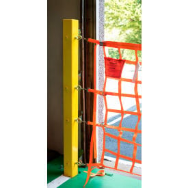 US Netting 4' Tall In-Ground Mounted Safety Netting Bollard Removable Yellow OHP-POST-IG