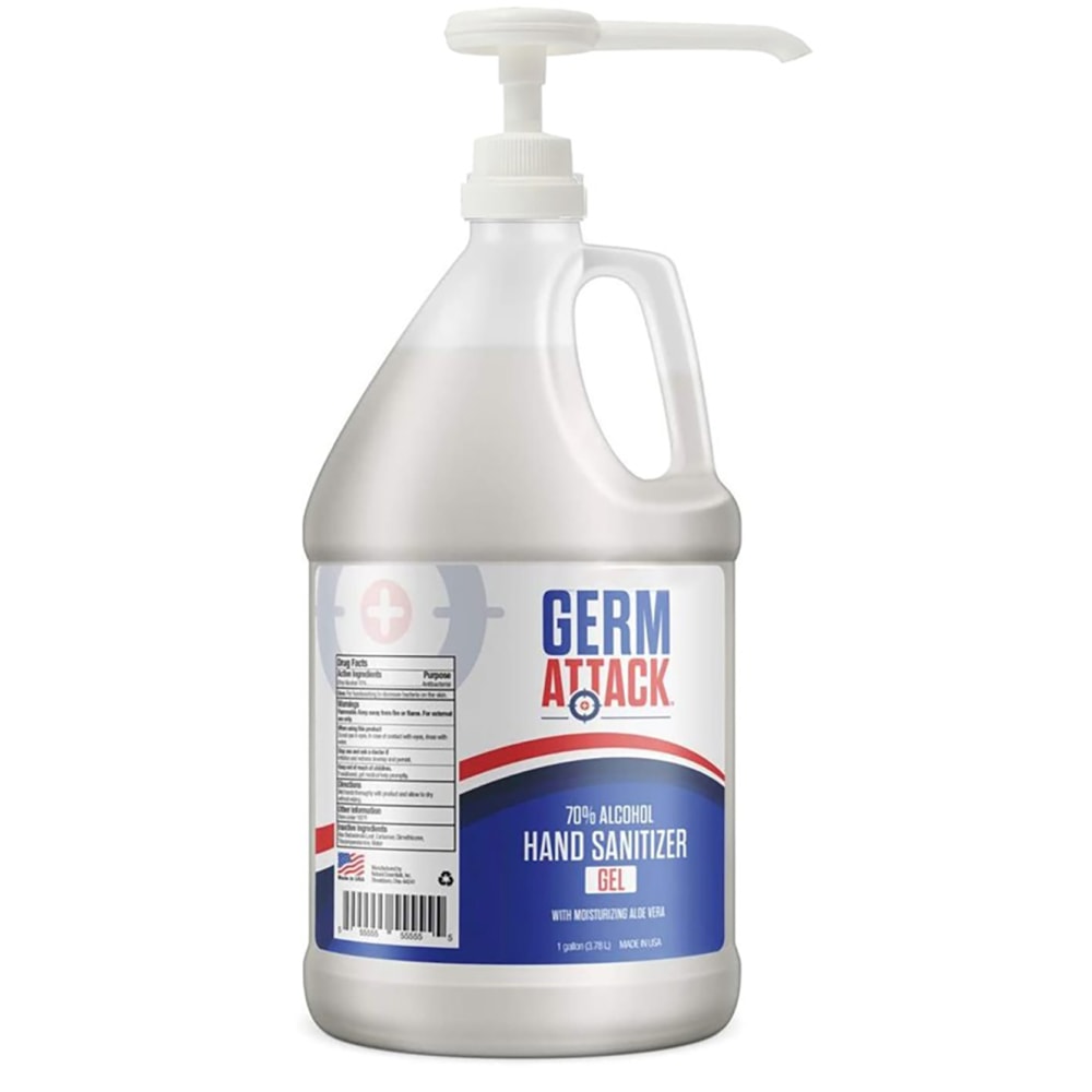 Germ Attack Antibacterial Gel Hand Sanitizer, Unscented, 1 Gallon Pump Bottle (Min Order Qty 3) MPN:14938EA