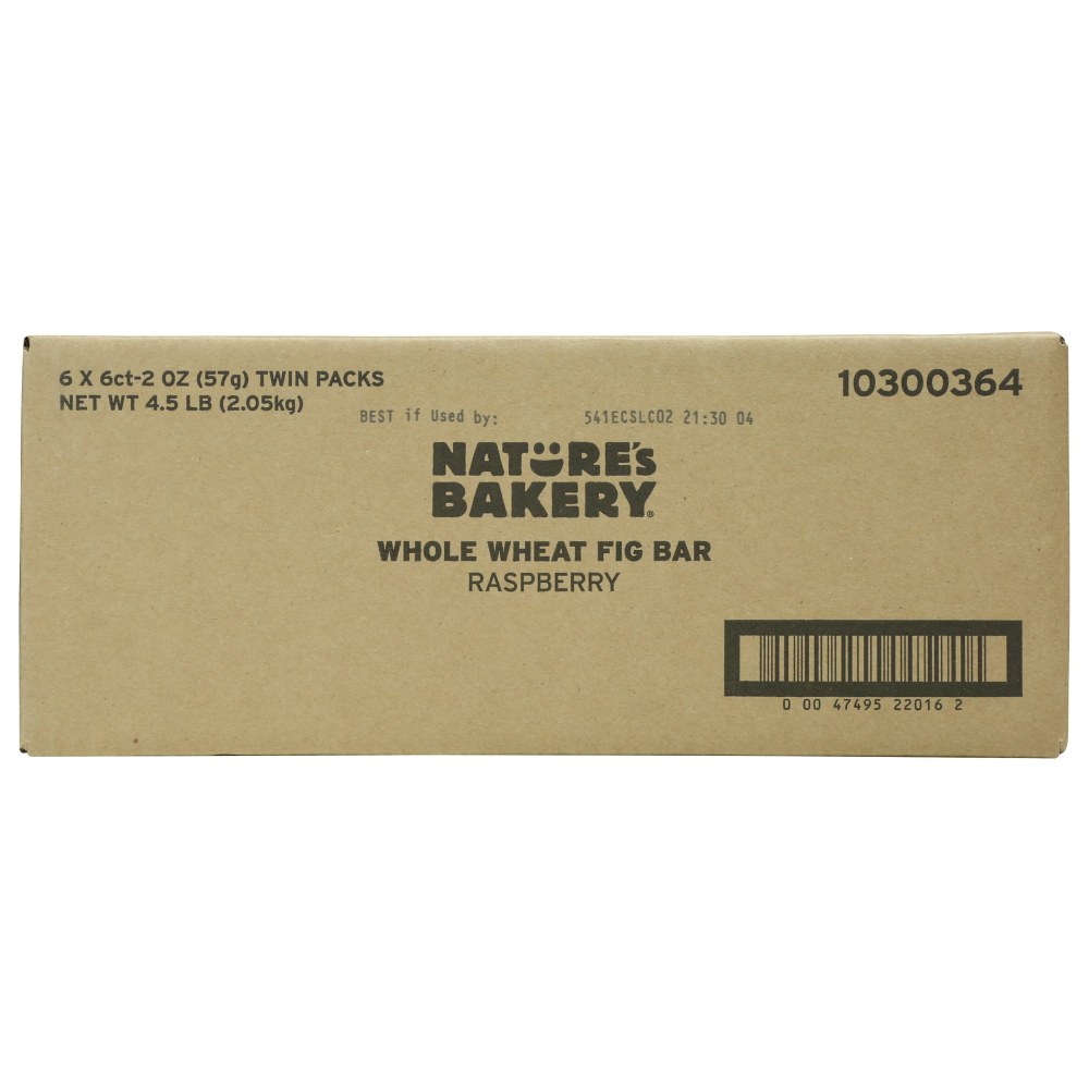 Natures Bakery Fig Bars, Whole Wheat Raspberry, 2 Oz, Total Qty 36 MPN:1501080330