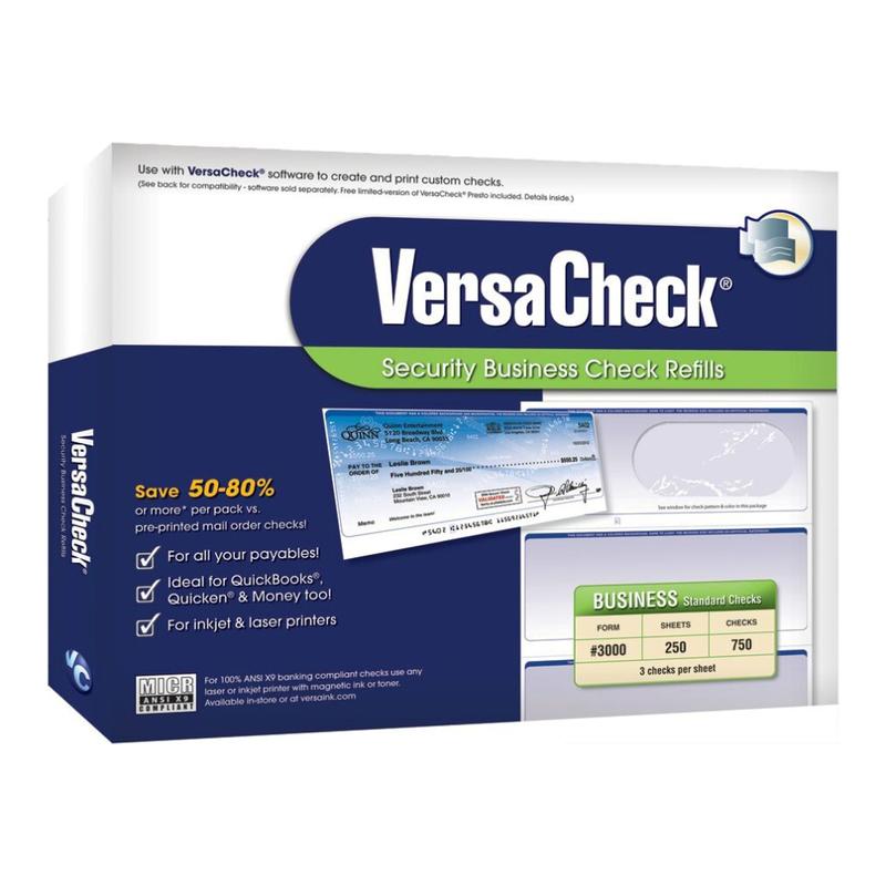 VersaCheck Security Form 3000 Business Standard Check Refills, Blue Prestige, Pack Of 250 Sheets MPN:30BP01-9317