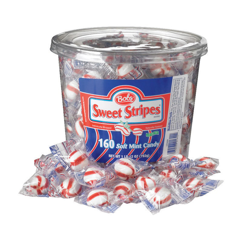 Bobs Candy Sweet Stripes Soft Mints, 28 Oz Tub (Min Order Qty 4) MPN:FSC01642