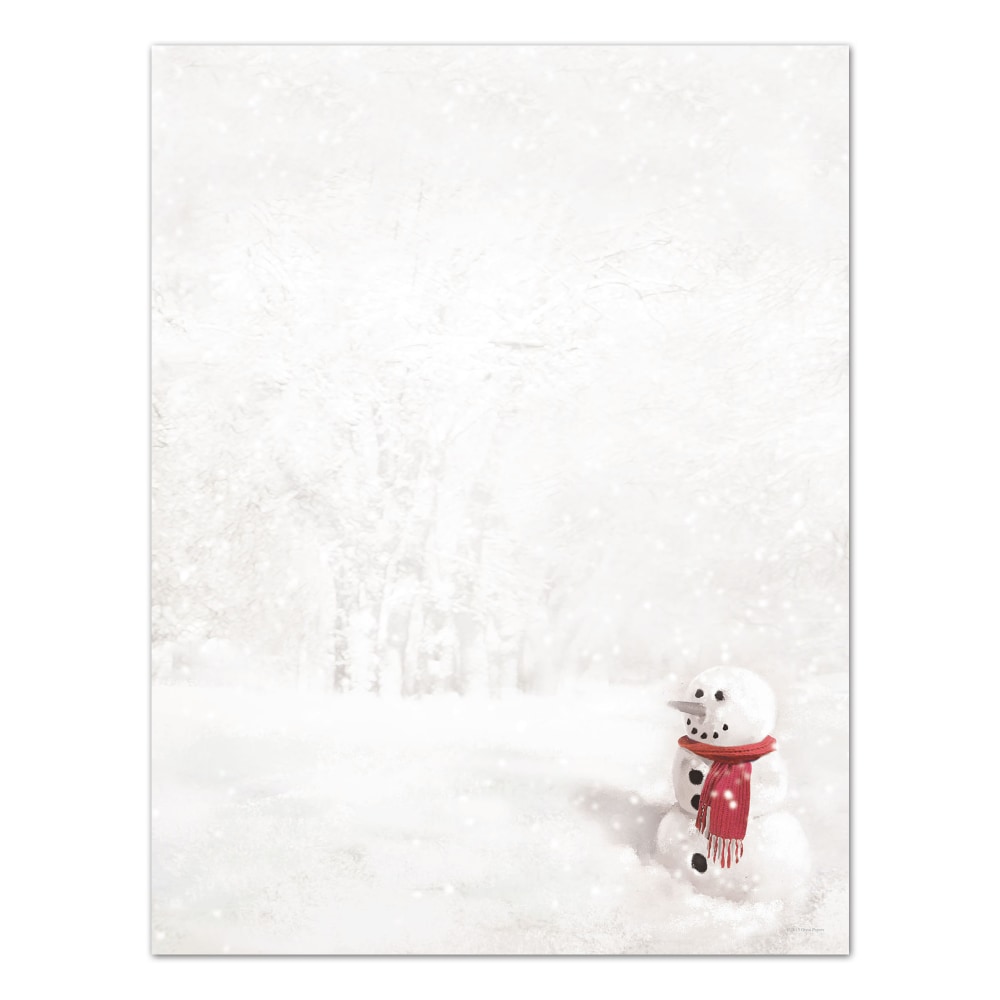 Great Papers! Holiday-Themed Letterhead Paper, 8 1/2in x 11in, Snowman In Red Scarf, Pack Of 80 MPN:2011865