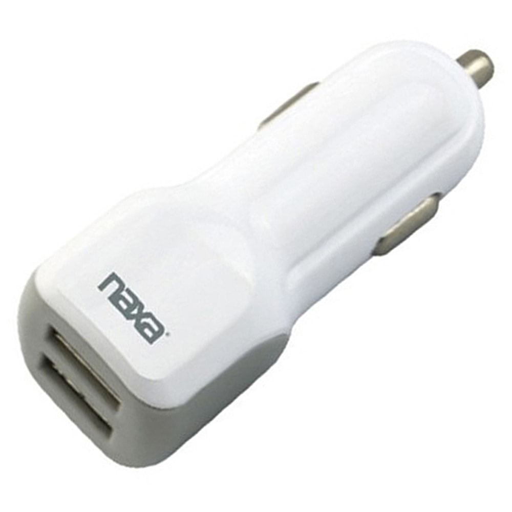 Naxa 10-Watt 2.1-Amp Dual-USB Car Charger, White, 995104639M MPN:995104639M