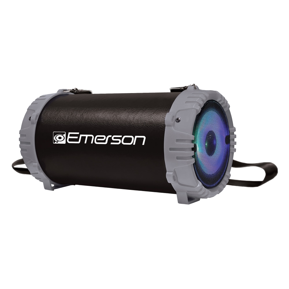 Emerson EAS-3001-BLUE Boomer Impulse Flash Portable Bluetooth Speaker With LED Lighting And Carrying Strap, 5inH x 4-1/2inW x 9-3/4inD, Gray MPN:EAS-3001-GRAY