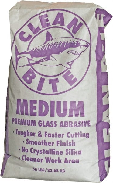 Abrasive Blasting Media: Medium, Angular, Crushed Glass MPN:Medium-F
