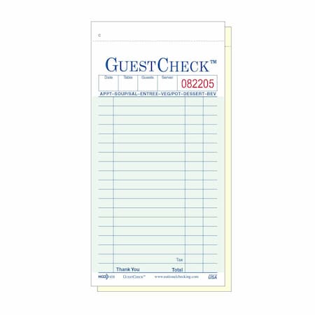 No Carbon 17 Line Guestcheck 2Pt, PK2500 MPN:108-50