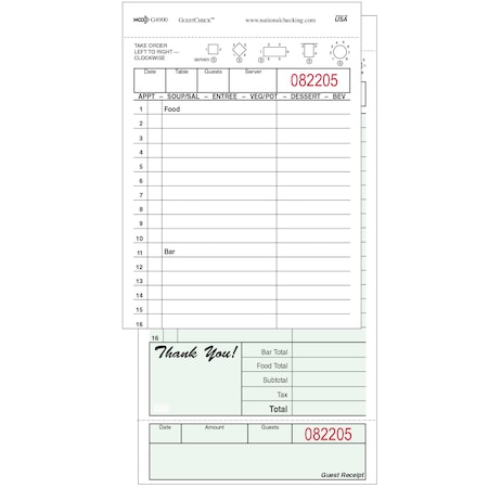 Carbon 16 Line Guest Check 2 Pt, PK2500 MPN:G4900SP